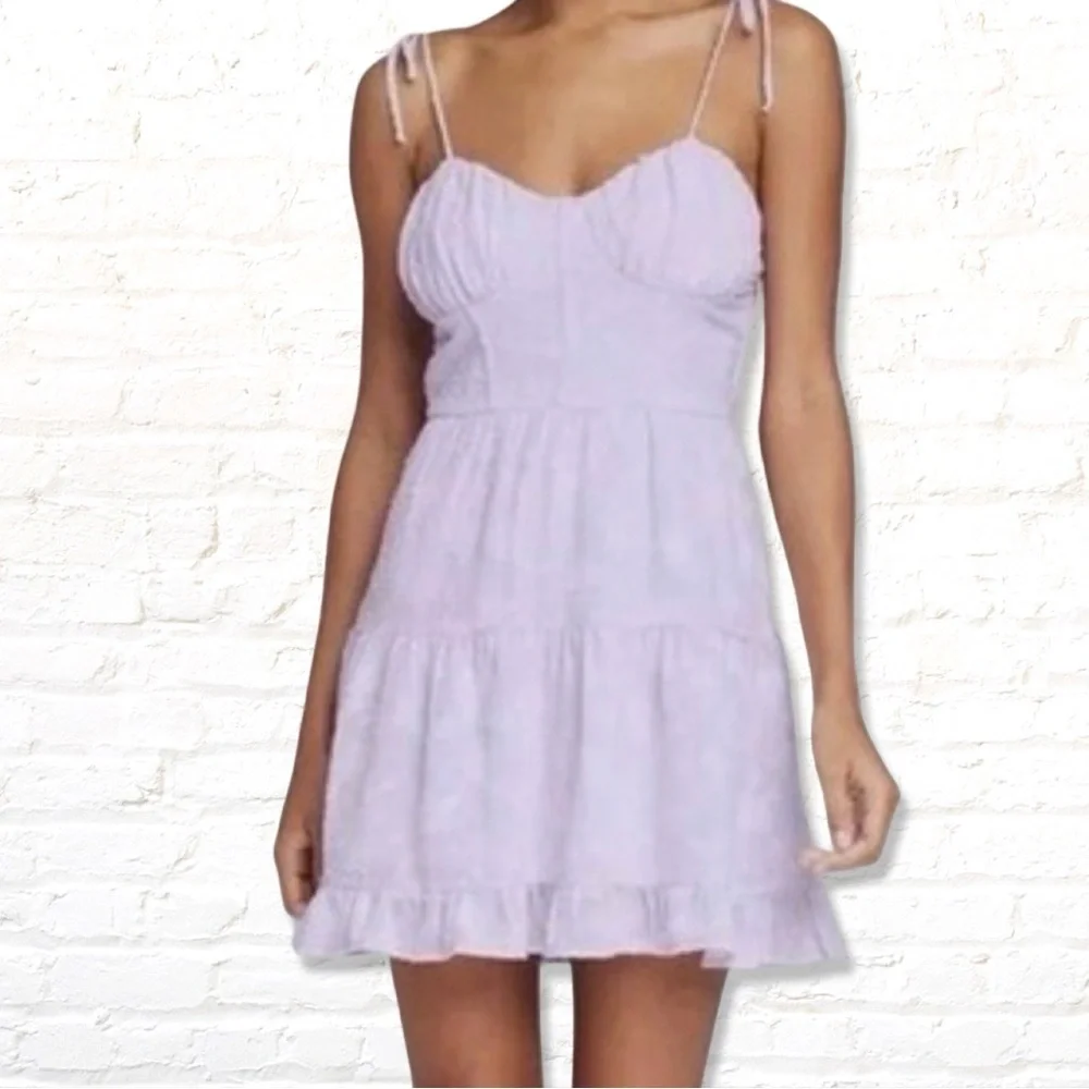 Wild Fable Violet Sleeveless Embossed Lace Floral Fit & Flare Mini Dress Large